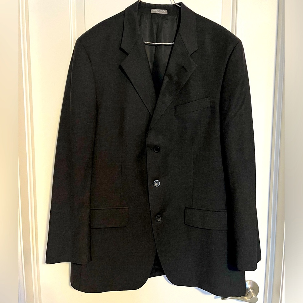 Vintage Cricketeer black 100% Wool Double 3 Button Blazer 42L